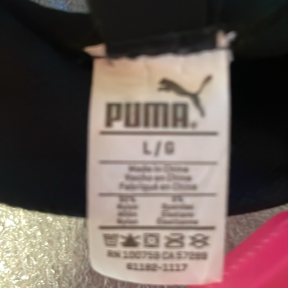 Puma Black and Gold Logo Racerback Sports Bra  strappy L Large - Picture 9 of 9